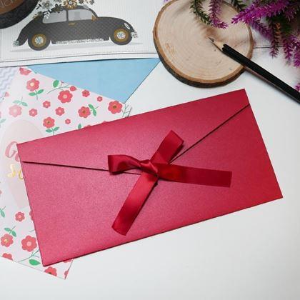 Kép valamiből Ajándék boríték szalaggal -  piros