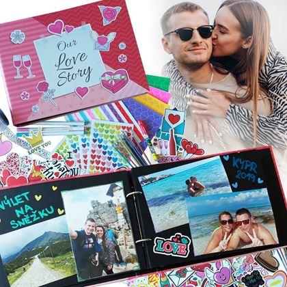 Kép valamiből Élmény napló/fotóalbum pároknak + kreatív matrica szett