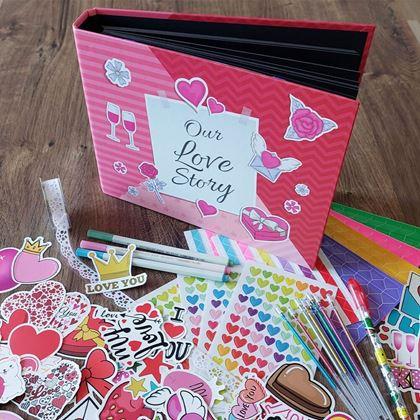 Kép valamiből Élmény napló/fotóalbum pároknak + kreatív matrica szett