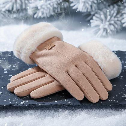 Kép valamiből Kesztyű szőrmével  -  barna