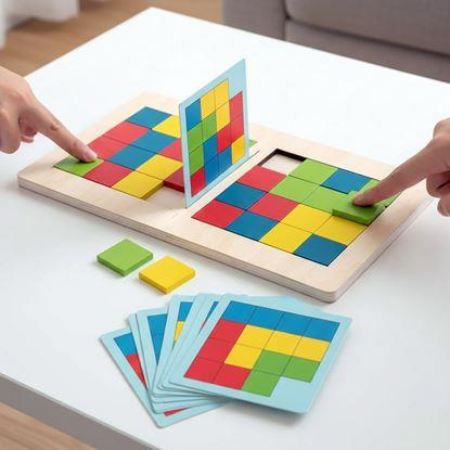 Kép Fa logikai játék tangram két személyre