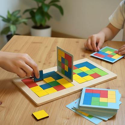 Kép Fa logikai játék tangram két személyre