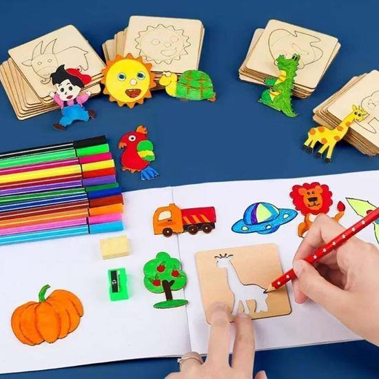 Kép valamiből Fából készült sablonok átrajzoláshoz 100 db