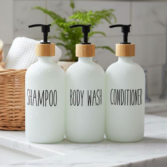 Kép valamiből Adagolók fürdőszobába samponhoz, balzsamhoz és tusfürdőhöz