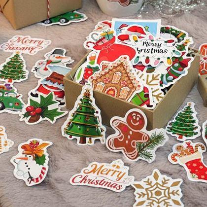 Kép valamiből Dekoratív karácsonyi matricák 50 db