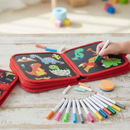 Kép valamiből Gyermek rajzoló könyv filctollakkal -  dinoszauruszok