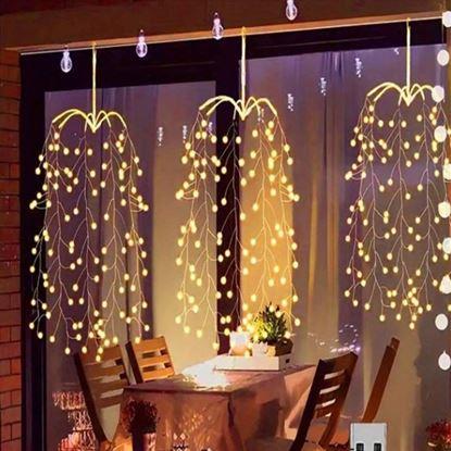 Kép LED függő fényfüzér fűzfaágakkal és USB táplálással