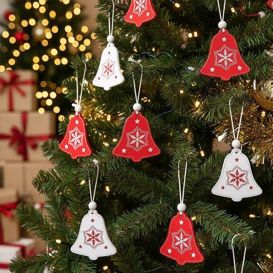 Kép valamiből 12 darabos fa dísz készlet - csengők