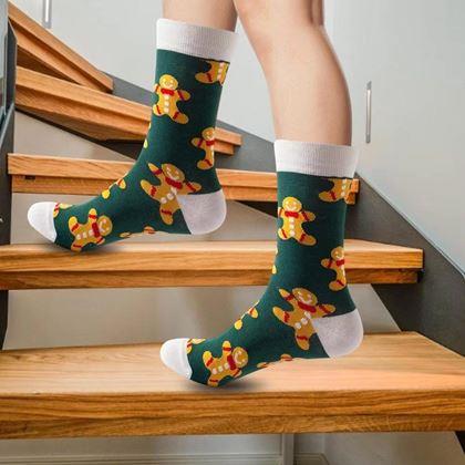 Kép valamiből Ponožky s vánočním vzorem - perníčky