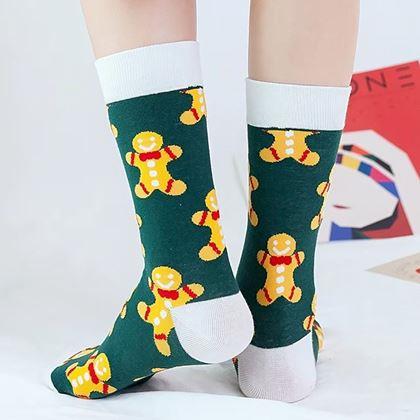 Kép valamiből Ponožky s vánočním vzorem - perníčky