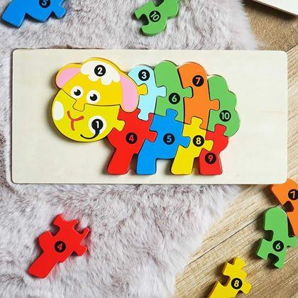 Kép valamiből Fából készült puzzle számokkal  -  juh