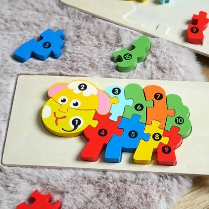 Kép valamiből Fából készült puzzle számokkal  -  juh