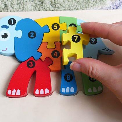 Kép valamiből Fából készült puzzle számokkal  -  juh