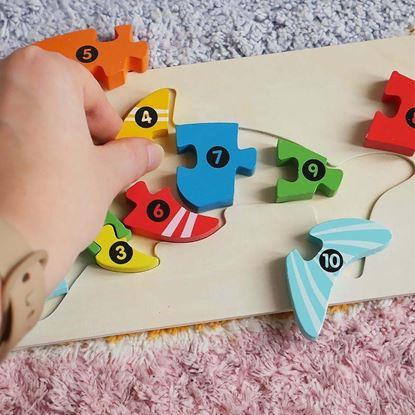 Kép Fából készült puzzle számokkal 