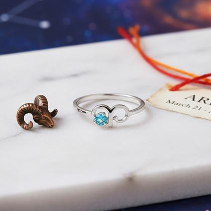 Kép valamiből Állítható gyűrű csillagjeggyel - kos