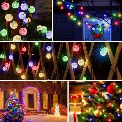 Kép valamiből Dekoratív szolár színes fényfüzér, 30 izzó, 4,4 m