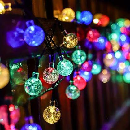 Kép valamiből Dekoratív szolár színes fényfüzér, 30 izzó, 4,4 m