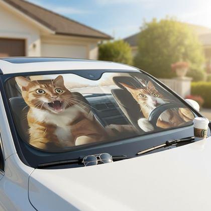 Kép valamiből Napellenző autóba tapadókorongokkal - macskák