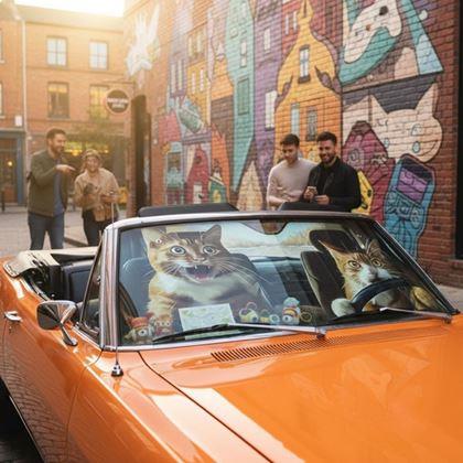 Kép valamiből Napellenző autóba tapadókorongokkal - macskák