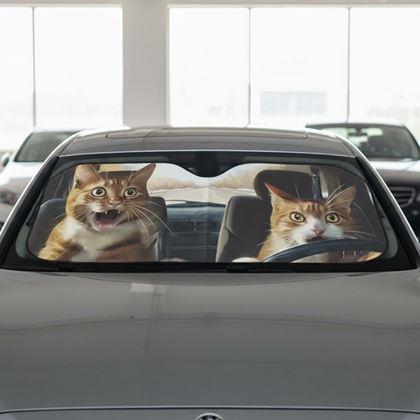 Kép valamiből Napellenző autóba tapadókorongokkal - macskák