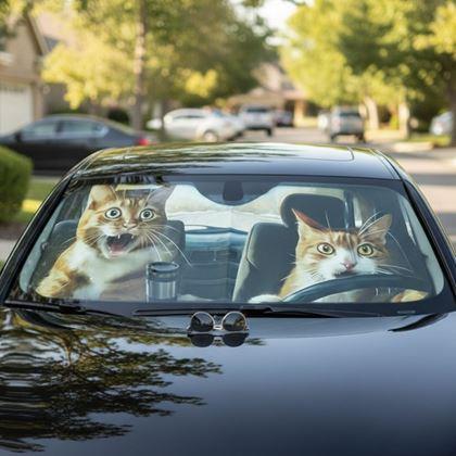 Kép valamiből Napellenző autóba tapadókorongokkal - macskák