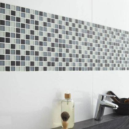 Kép valamiből Üvegmozaik rácson 30 x 30 cm - fekete - fehér