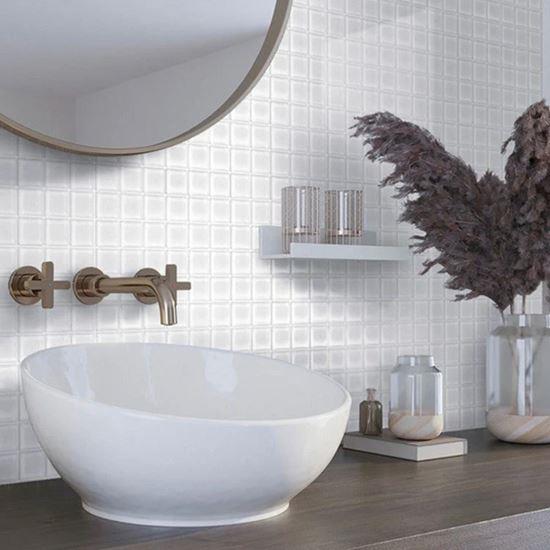 Kép valamiből Üvegmozaik rácson 30 x 30 cm - fekete -  fehér