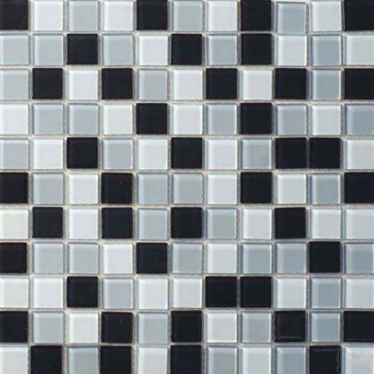 Kép valamiből Üvegmozaik rácson 30 x 30 cm - fekete - fehér