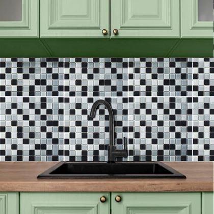 Kép valamiből Üvegmozaik rácson 30 x 30 cm - fekete - fehér