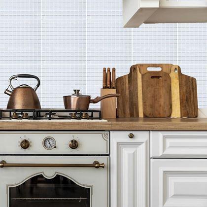 Kép valamiből Üvegmozaik rácson 30 x 30 cm - fekete -  fehér