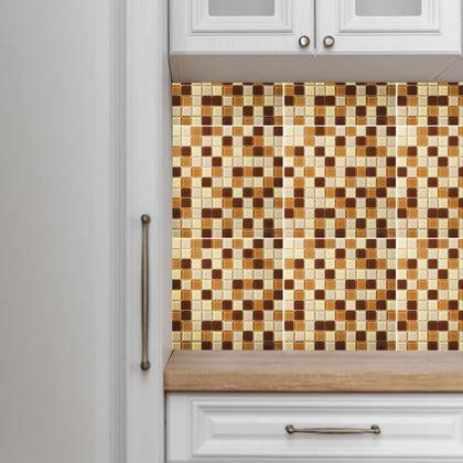 Kép valamiből Üvegmozaik rácson 30 x 30 cm - fekete -  barna