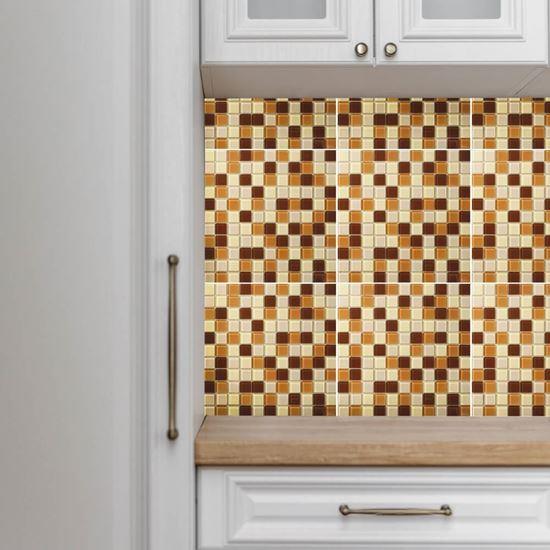 Kép valamiből Üvegmozaik rácson 30 x 30 cm - fekete -  barna