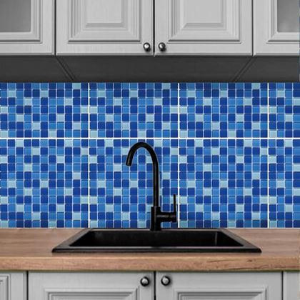 Kép valamiből Üvegmozaik rácson 30 x 30 cm - fekete -  keverje össze a kéket