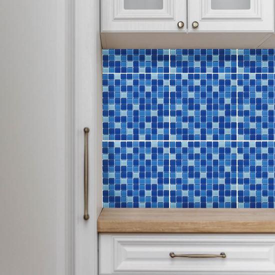 Kép valamiből Üvegmozaik rácson 30 x 30 cm - fekete -  keverje össze a kéket