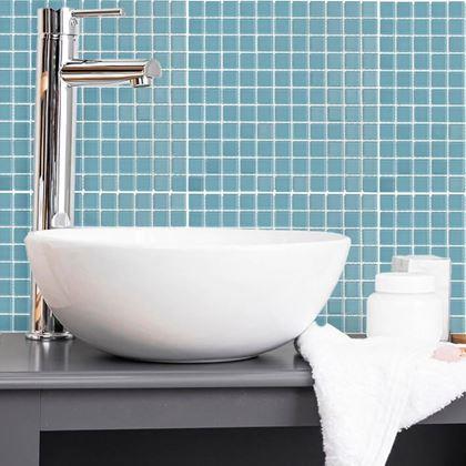 Kép valamiből Üvegmozaik rácson 30 x 30 cm - fekete -  világoskék