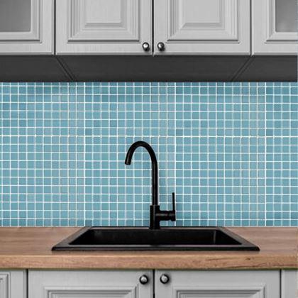 Kép valamiből Üvegmozaik rácson 30 x 30 cm - fekete -  világoskék