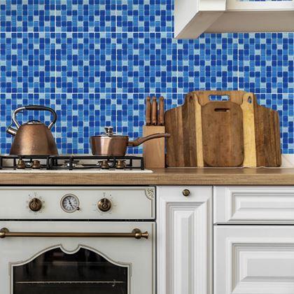 Kép valamiből Üvegmozaik rácson 30 x 30 cm - fekete -  keverje össze a kéket