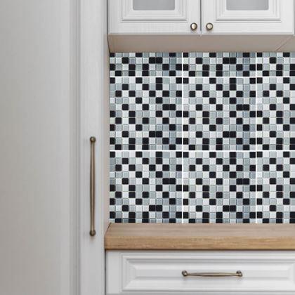 Kép valamiből Üvegmozaik rácson 30 x 30 cm - fekete - fehér