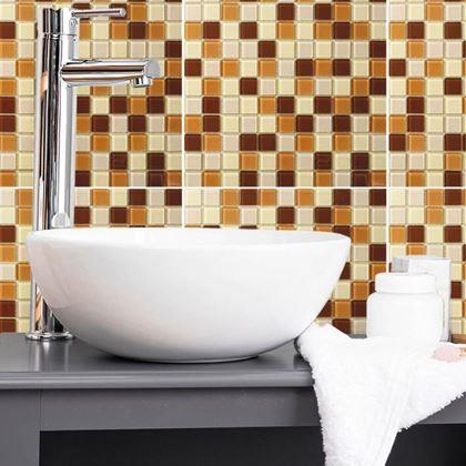 Kép valamiből Üvegmozaik rácson 30 x 30 cm - fekete -  barna