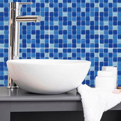 Kép valamiből Üvegmozaik rácson 30 x 30 cm - fekete -  keverje össze a kéket