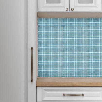 Kép valamiből Üvegmozaik rácson 30 x 30 cm - fekete -  világoskék