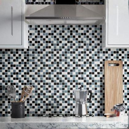 Kép valamiből Üvegmozaik rácson 30 x 30 cm - fekete - fehér