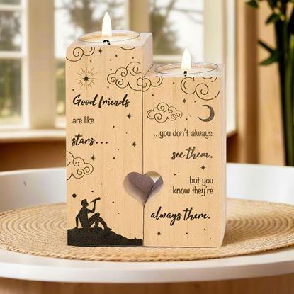 Kép Páros fa mécsestartók teamécseshez, 2 darab