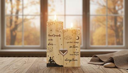 Kép Páros fa mécsestartók teamécseshez, 2 darab