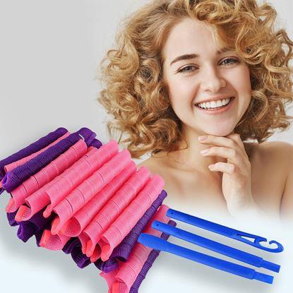 Kép Spirál alakú hajcsavarók 50 cm - 20 db + kampó