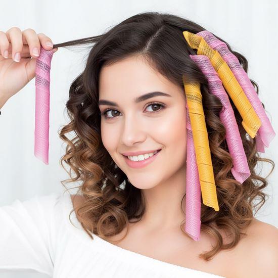 Kép valamiből Spirál alakú hajcsavarók 50 cm - 20 db + kampó