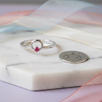 Kép valamiből Állítható gyűrű csillagjeggyel - mérlegek