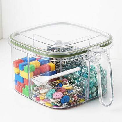 Kép valamiből Osztott tárolódoboz fogantyúval – 4 rekesz, 4 kanál