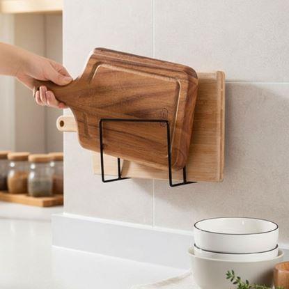 Kép Öntapadós tartó vágódeszkákhoz és fedőkhöz, 2 rekesszel