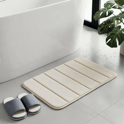 Kép valamiből Csúszásgátló fürdőszobai szőnyeg 40 x 60 cm - bézs